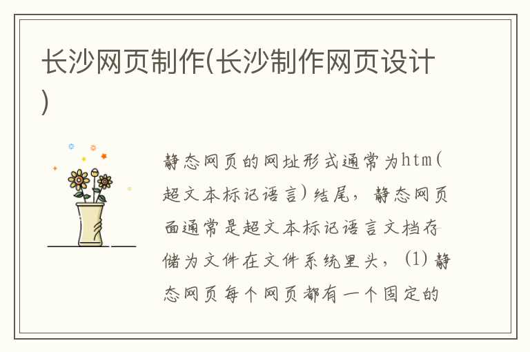 长沙网页制作(长沙制作网页设计)