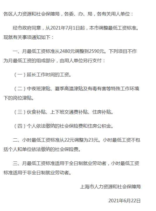 2022年上海最低工资标准是多少钱,具体上调政策规定 2022年上海最低工资标准是多少钱,具体上调政策规定